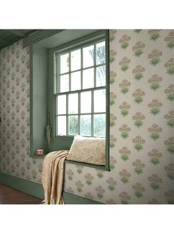 William Morris At Home Hyacinth Flower Wallpaper - view 2, Pink Cedar