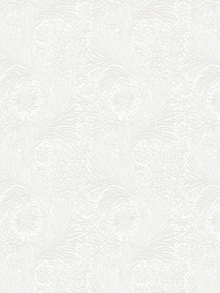William Morris At Home Marigold Paintable Wallpaper, White, White