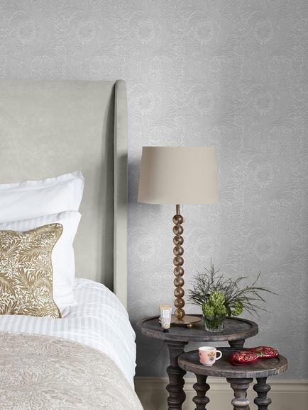 William Morris At Home Marigold Paintable Wallpaper, White - view 2, White