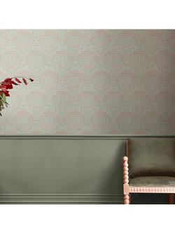 William Morris At Home Michaelmas Daisy Wallpaper - view 2, Peony/ Sage