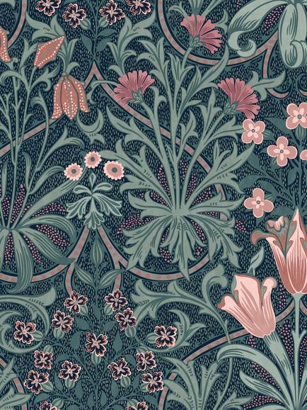 William Morris At Home Woodland Weeds Wallpaper, Midnight