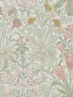 William Morris At Home Woodland Weeds Wallpaper, Peony/ Sage