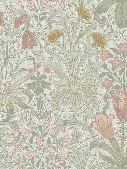 William Morris At Home Woodland Weeds Wallpaper, Peony/ Sage