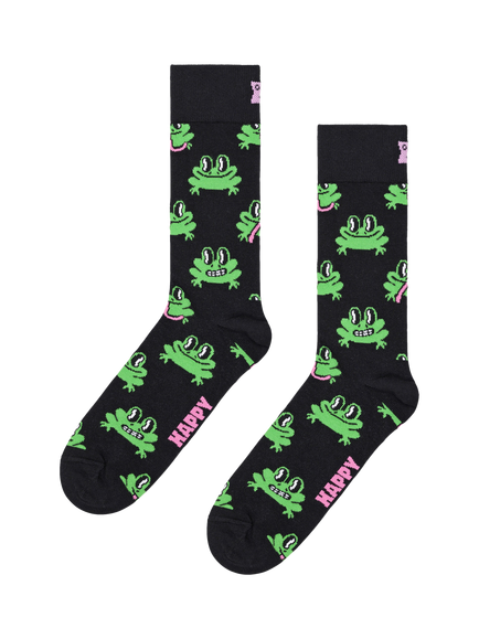Happy Socks Frog Print, One Size, Black