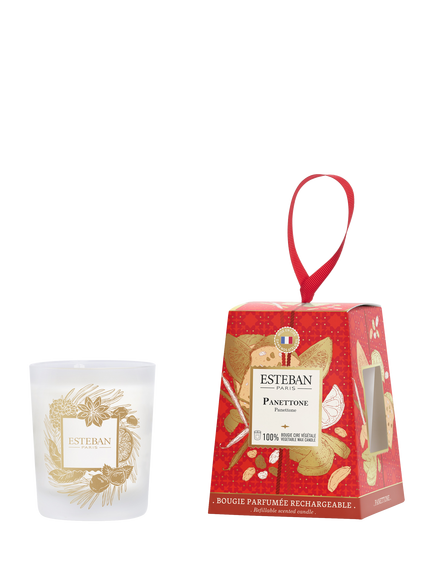 Esteban Panettone Jar Candle, 180g, Red