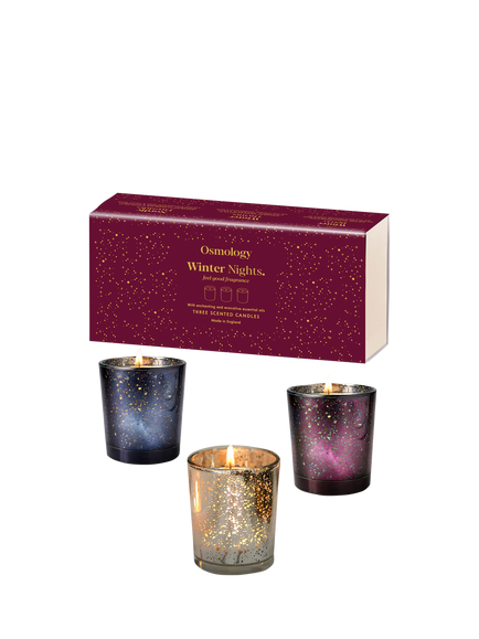 Osmology by Aery Winter Nights Candle, Set of 3, Red
