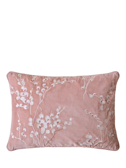 Laura Ashley Pussy Willow Embroidered Cushion, Old Rose, Old Rose
