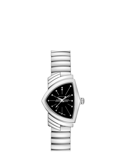 Hamilton H24211130 Women's Ventura S Quartz Bracelet Strap Watch, Black / Silver, Black / Silver