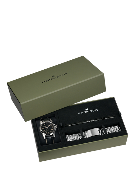 Hamilton H70605732 Men's Khaki Field Murph 42mm Strap Bundle Watch, Black / Black - view 2, Black / Black