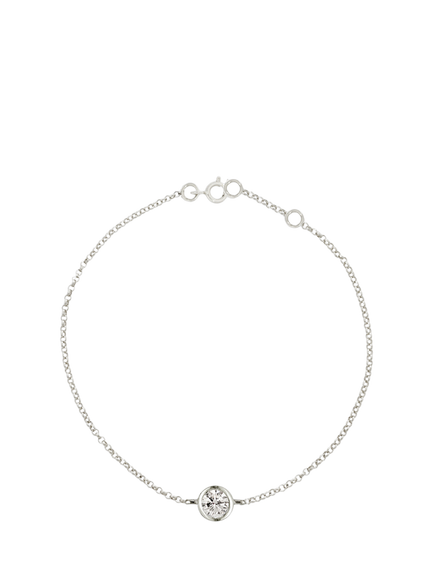 E.W Adams 9ct Gold Round Diamond Chain Bracelet, White