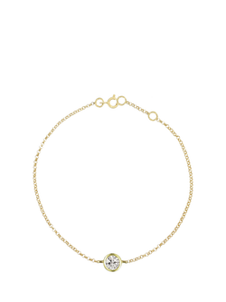 E.W Adams 9ct Gold Round Diamond Chain Bracelet, Yellow