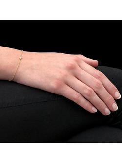 E.W Adams 9ct Gold Round Diamond Chain Bracelet - view 2, Yellow