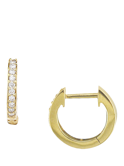 E.W Adams 9ct Gold Diamond Huggie Hoop Earrings, Yellow