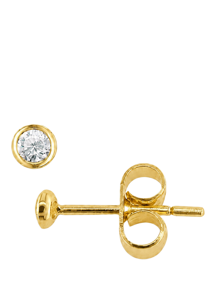 E.W Adams 9ct Yellow Gold Diamond Solitaire Stud Earrings, Gold