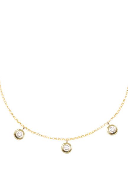 E.W Adams 9ct Yellow Gold Diamond Station Necklace, Yellow, Yellow