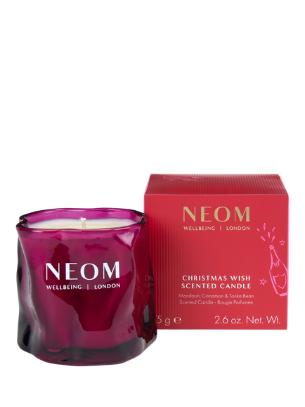 NEOM Wellbeing London Christmas Wish Travel Candle, 75g, Pink
