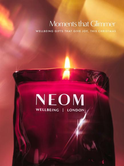 NEOM Wellbeing London Christmas Wish Travel Candle, 75g - view 2, Pink