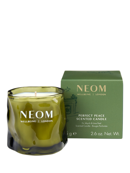 NEOM Wellbeing London Perfect Peace Travel Candle, 75g, Green