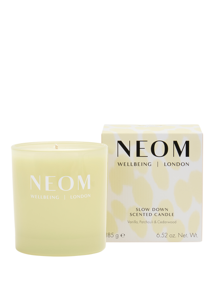 NEOM Wellbeing London Slow Down Candle, 185g, Cream