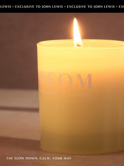NEOM Wellbeing London Slow Down Candle, 185g - view 2, Cream