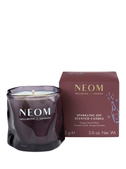 NEOM Wellbeing London Sparkling Joy Travel Candle, 75g, Purple