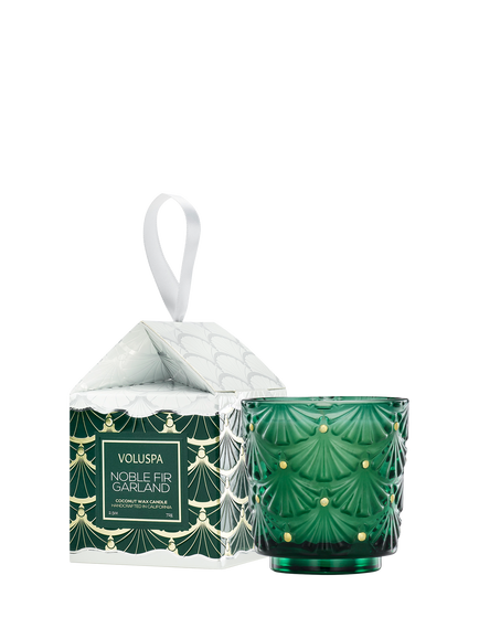 Voluspa Noble Fir Garland Jar Candle, 72g, Green