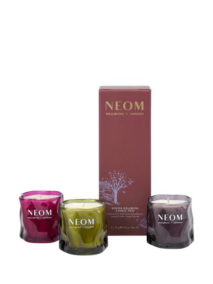 NEOM Wellbeing London Winter Wellbeing Single Wick Candle, Set of 3, Multi