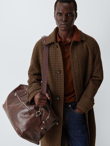 John Lewis Made In Italy Leather Holdall Bag, Brown