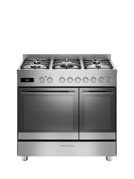 Fisher & Paykel Series 7 OR90L7DBGFX2  Dual Fuel Range Cooker with Gas Hob, Stainless Steel, Stainless Steel