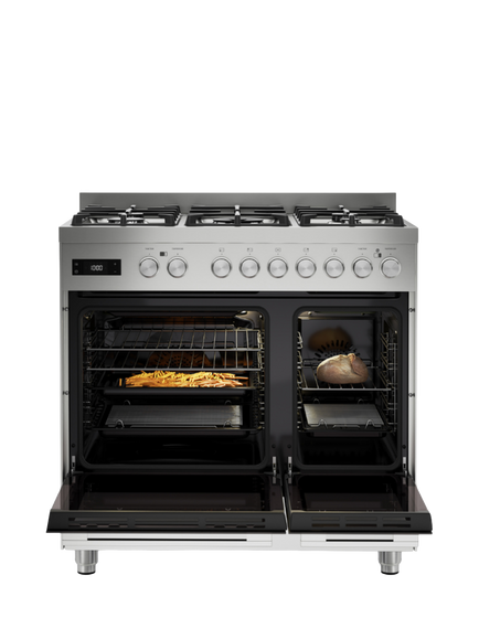 Fisher & Paykel Series 7 OR90L7DBGFX2  Dual Fuel Range Cooker with Gas Hob, Stainless Steel - view 2, Stainless Steel