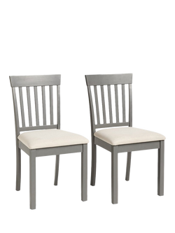 John Lewis OUTLET Wilton Slatted Dining Chair, Set of 2, Grey, Grey