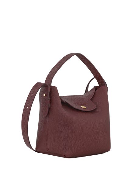 Longchamp Le Cadence Leather Bucket Bag, Burgundy - view 2, Burgundy
