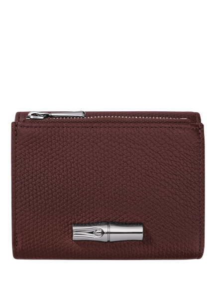 Longchamp Le Roseau Compact Wallet, Burgundy, Burgundy