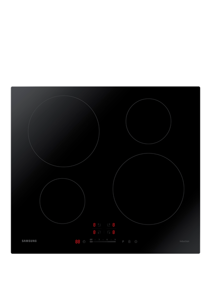Samsung OUTLET NZ64H37070K/EU 59cm Induction Hob, Like New, Black, Black