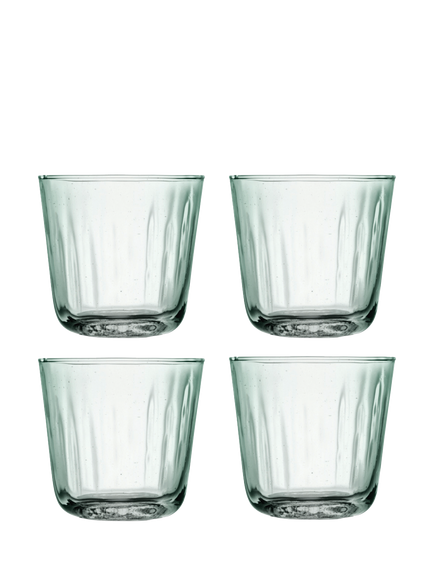 LSA International Mia Glass Tumblers, Set of 4, 250ml, Green, Clear