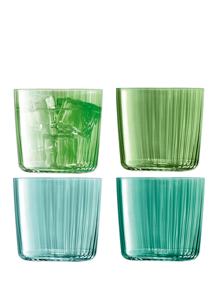LSA International Gems Tumbler Glasses, Set of 4, 310ml, Jade, Sapphire