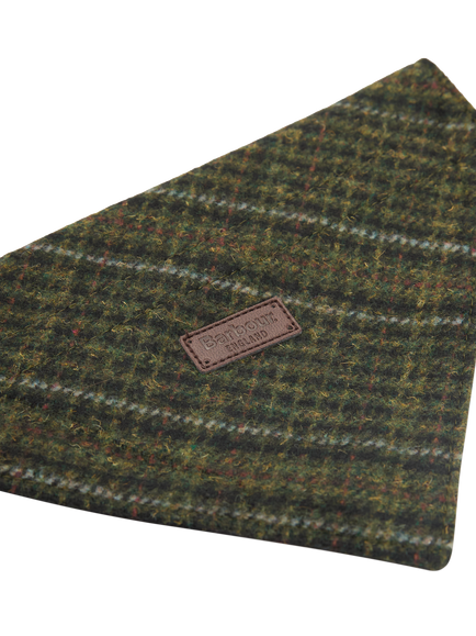 Barbour Wilkin Check Dog Bandana, Khaki, Khaki