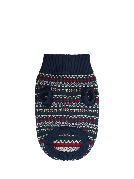 Barbour Marlow Fair Isle Dog Jumper, Blue - view 2, Blue