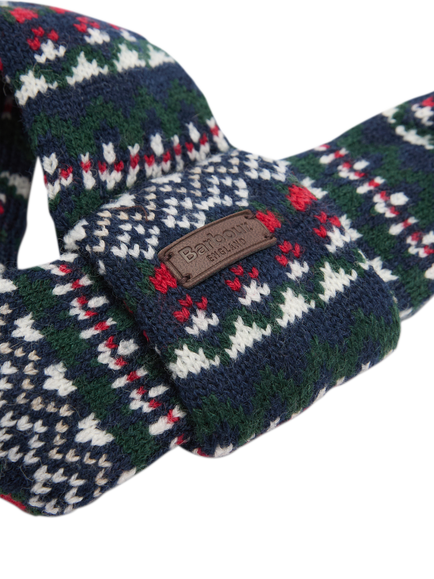 Barbour Marlow Fair Isle Dog Scarf, Blue - view 2, Blue