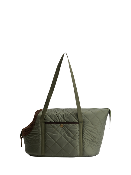 Barbour Quilted Dog Carrier, Khaki - view 2, Khaki