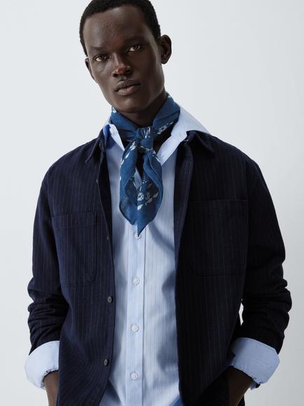 John Lewis Wool Bandana Scarf, Blue, Blue