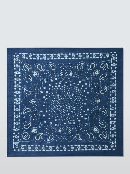 John Lewis Wool Bandana Scarf, Blue, Blue