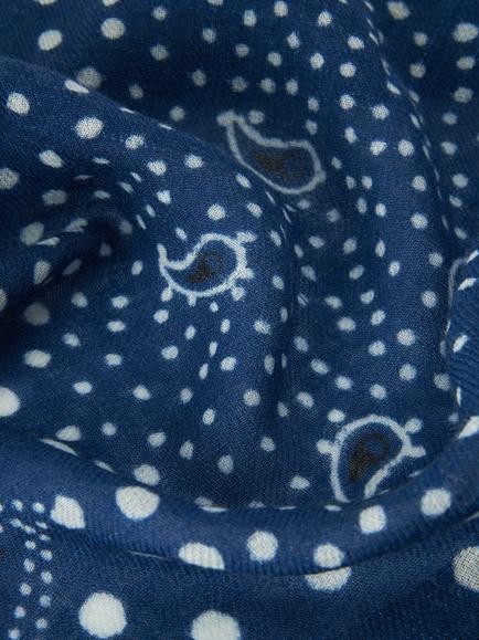 John Lewis Wool Bandana Scarf, Blue - view 2, Blue