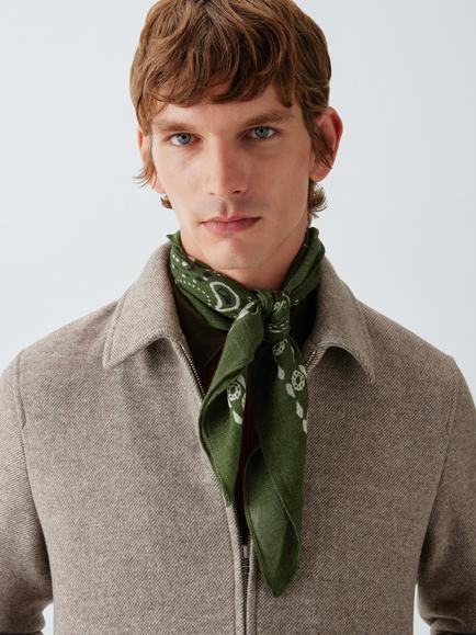 John Lewis Wool Bandana Scarf, Green, Green