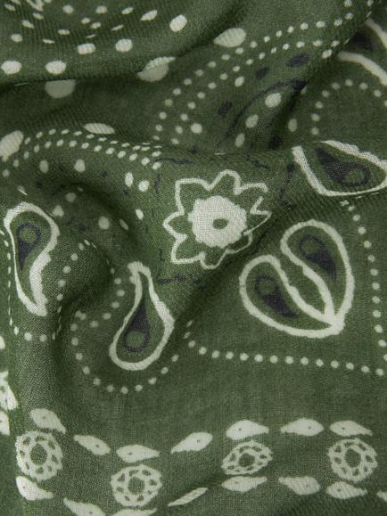 John Lewis Wool Bandana Scarf, Green - view 2, Green