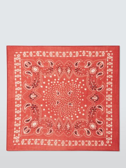 John Lewis Wool Bandana Scarf, Red, Red