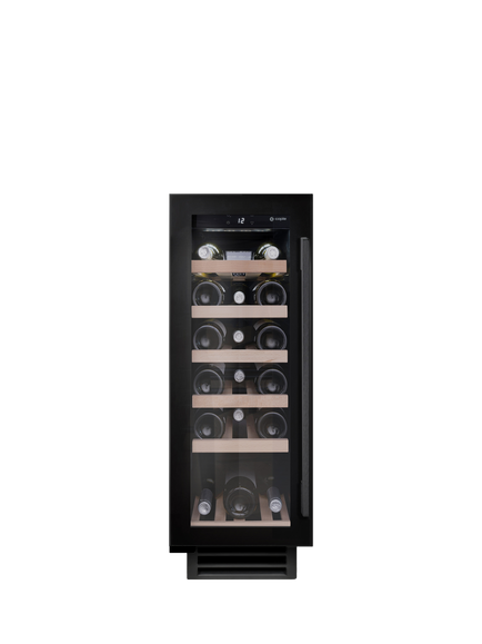 Caple WI3126BG Integrated Wine Cooler, Black Glass, Black Glass