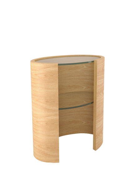 Tom Schneider Ellipse Console Lamp Table, Oak, Oak
