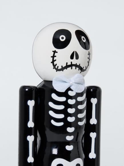John Lewis Wooden Skeleton Nutcracker - view 2, Black/White