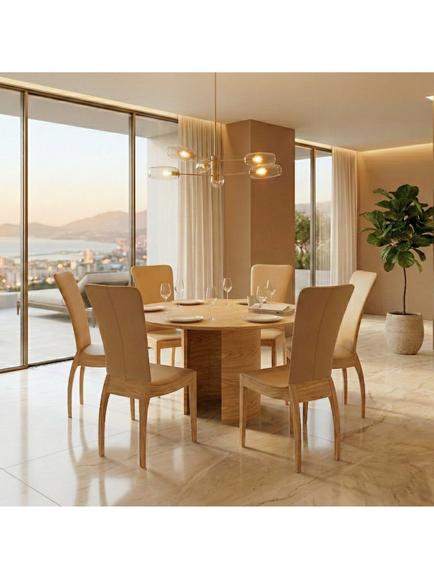 Tom Schneider Orbital Round Dining Table, Dia.120cm, Oak - view 2, Oak